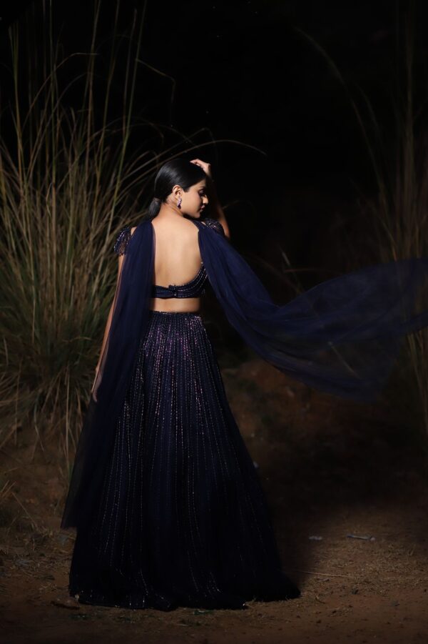 Blue Western Lehenga